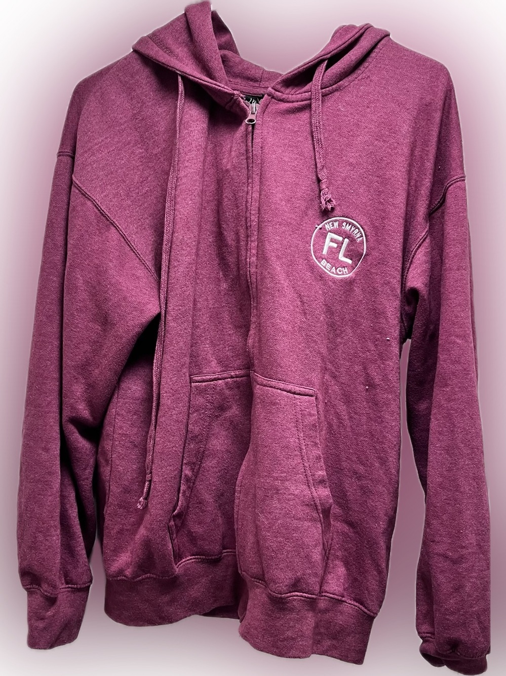FL Beach Maroon Zip-Up Hoodie new vintage 90s flawless medium sized unisex